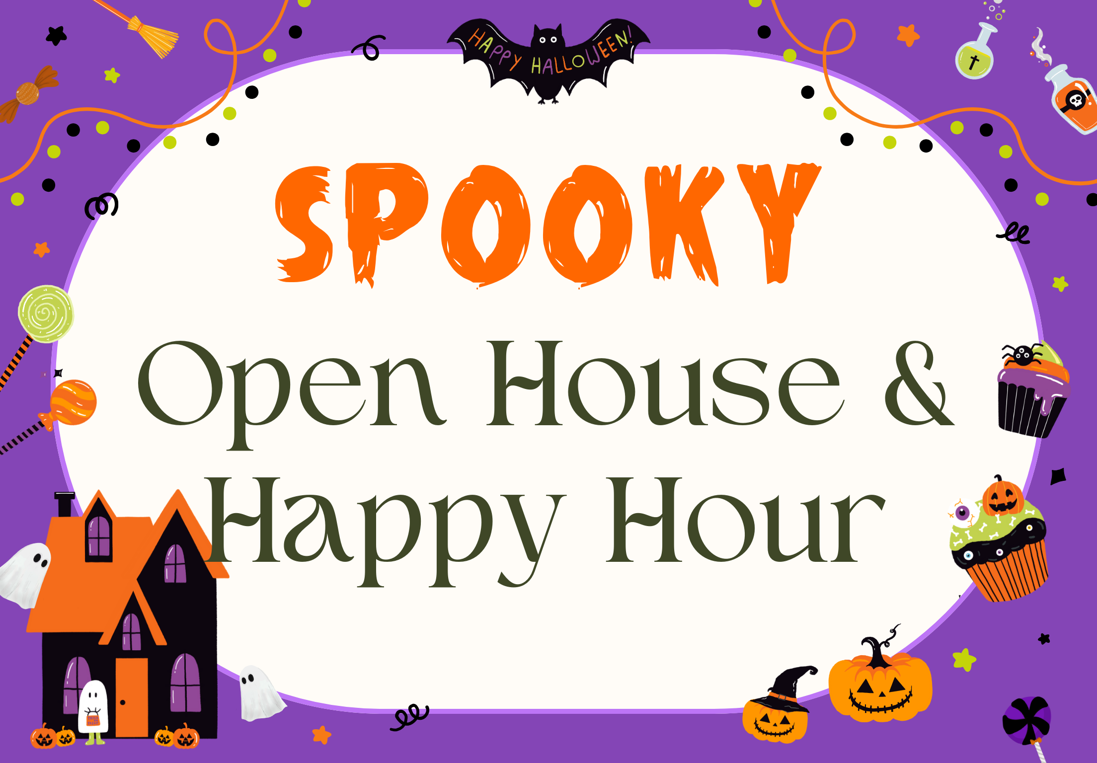 spooky open house & happy hour